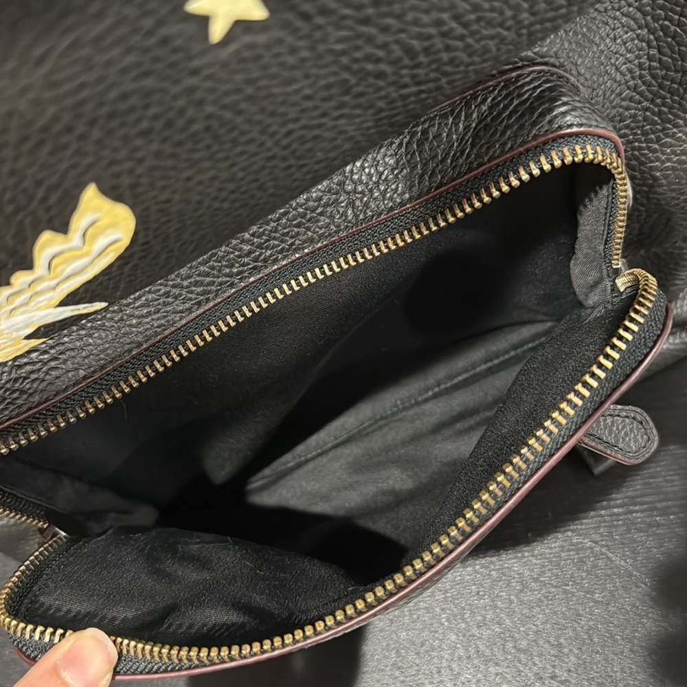 Coach Black Leather Backpack with Skull and Eagle - Picture 9 of 13